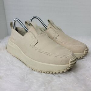 Sperry Boat Runner Womens Size 7.5 Beige Leather Slip On Casual Loafer Shoes
